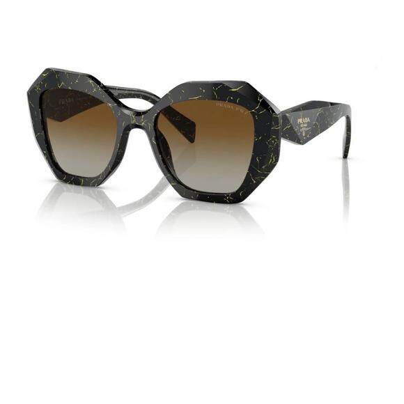 Prada Geometric SPR 16W-F Sunglasses Black Yellow Marble main image 4